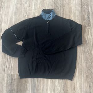 Rare Versace Vintage Quarter Zip Black Sweater Size M
